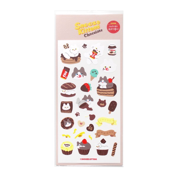 Snooze Kittens® Chocolate Seal Sticker