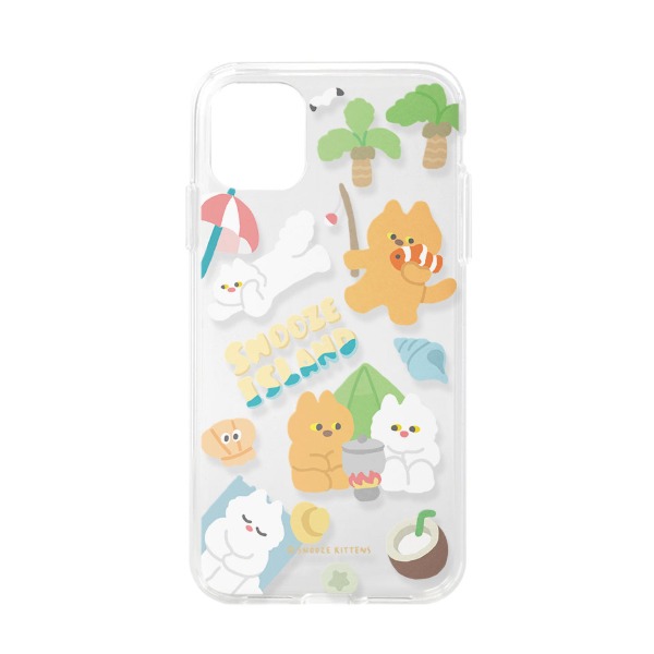 Snooze Kittens® Snooze Island Sand Yellow Clear Jelly/Gelhard Case