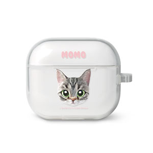Momo the American shorthair cat Face AirPods 3 TPU Case