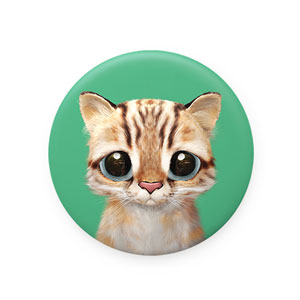 Leo the Leopard cat Mirror Button