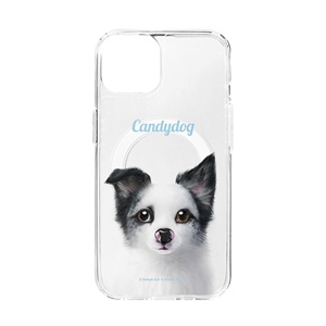 Porori the Border Collie Simple Clear Gelhard Case (for MagSafe)