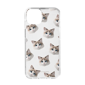 Autumn the Ragdoll Face Patterns Clear Jelly Case