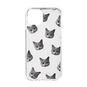 Sarang the Russian Blue Face Patterns Clear Jelly/Gelhard Case