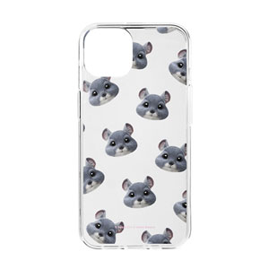 Chinchin the Chinchilla Face Patterns Clear Jelly Case