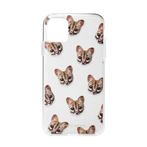 Musk the Genet Cat Face Patterns Clear Jelly Case