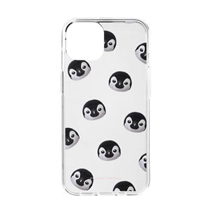 Peng Peng the Baby Penguin Face Patterns Clear Jelly Case