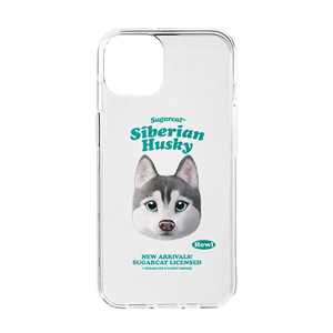 Howl the Siberian Husky TypeFace Clear Jelly/Gelhard Case
