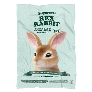 Haengbok the Rex Rabbit New Retro Fleece Blanket