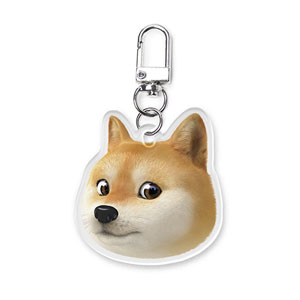 Doge the Shiba Inu (GOLD ver.) Face Acrylic Keyring