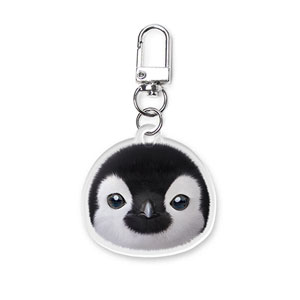 Peng Peng the Baby Penguin Face Acrylic Keyring