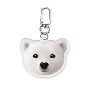 Polar the Polar Bear Face Acrylic Keyring