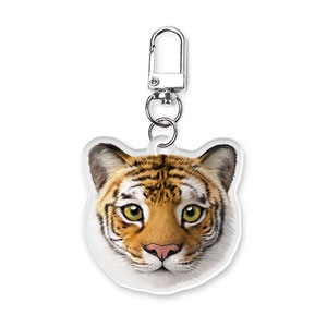 Tigris the Siberian Tiger Face Acrylic Keyring