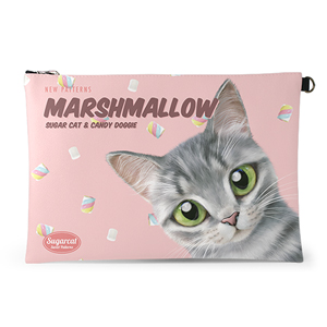 Autumn’s Marshmallow New Patterns Leather Clutch (Flat)