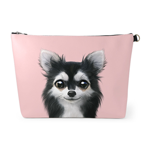 Cola the Chihuahua Leather Clutch (Triangle)