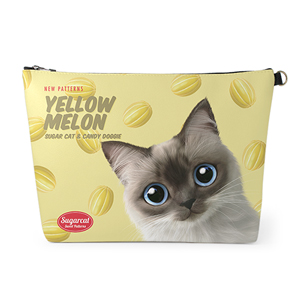 Chamoe’s Yellow Melon New Patterns Leather Clutch (Triangle)