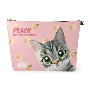 Momo the American shorthair cat’s Peach New Patterns Leather Clutch (Triangle)