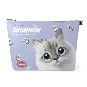 Shasha’s Snowman New Patterns Leather Clutch (Triangle)