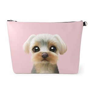 Sarang the Yorkshire Terrier Leather Clutch (Triangle)