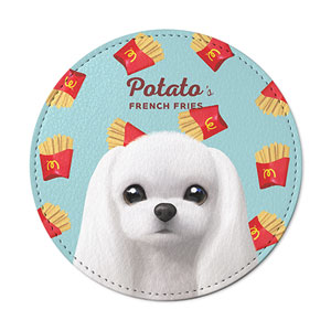 Potato&#039;s French Fries Leather Coaster