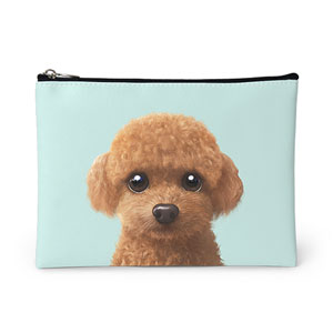 Hodoo the Poodle Leather Pouch (Flat)