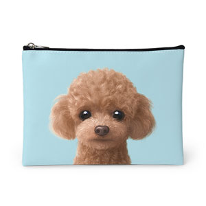 Ruffy the Poodle Leather Pouch (Flat)