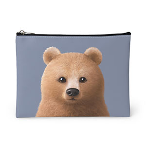 Brownie the Bear Leather Pouch (Flat)