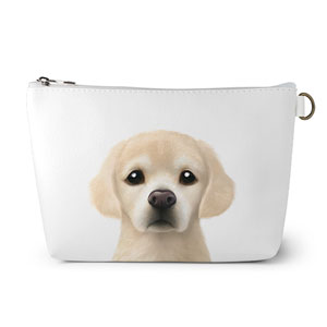 Whaum Golden Retriever Leather Triangle Pouch