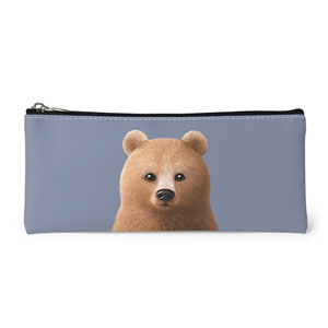 Brownie the Bear Leather Pencilcase (Flat)
