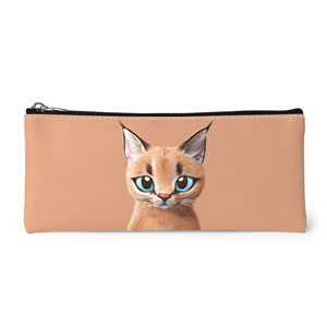 Cali the Caracal Leather Pencilcase (Flat)