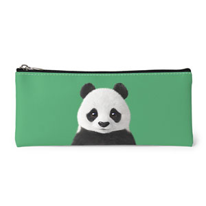 Pang the Giant Panda Leather Pencilcase (Flat)