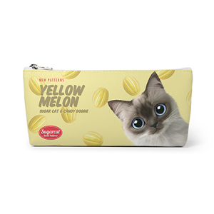 Chamoe’s Yellow Melon New Patterns Leather Pencilcase (Triangle)
