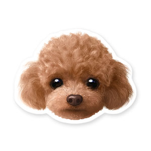 Ruffy the Poodle Face Deco Sticker