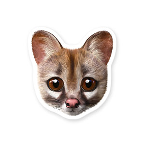 Musk the Genet Cat Face Deco Sticker