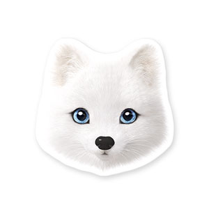 Polly the Arctic Fox Face Deco Sticker