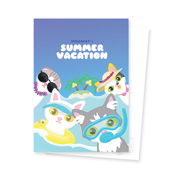Sugarcat’s Summer Vacation Character Postcard