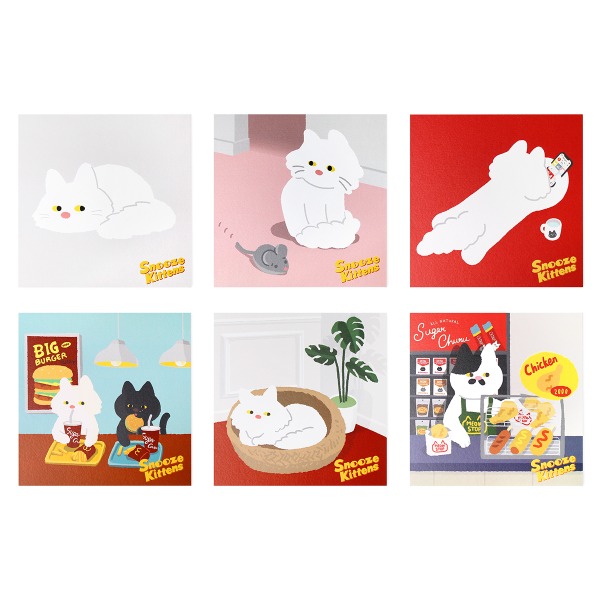 Snooze Kittens® Snooze Postcard 6 types