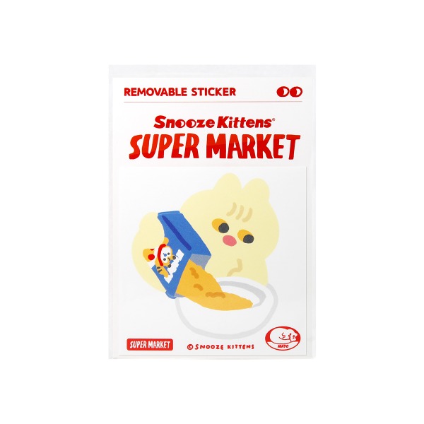 Snooze Kittens® Supermarket Mayu Cereal Removable Sticker