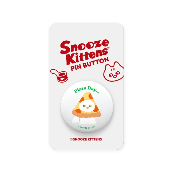 Snooze Kittens® Pepperoni Pizza Neckkara Pin Button