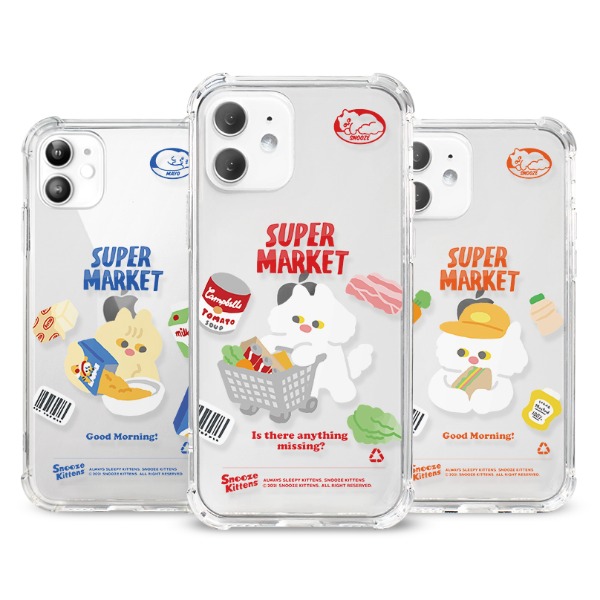 Snooze Kittens® Supermarket Shockproof Jelly Case 4 types