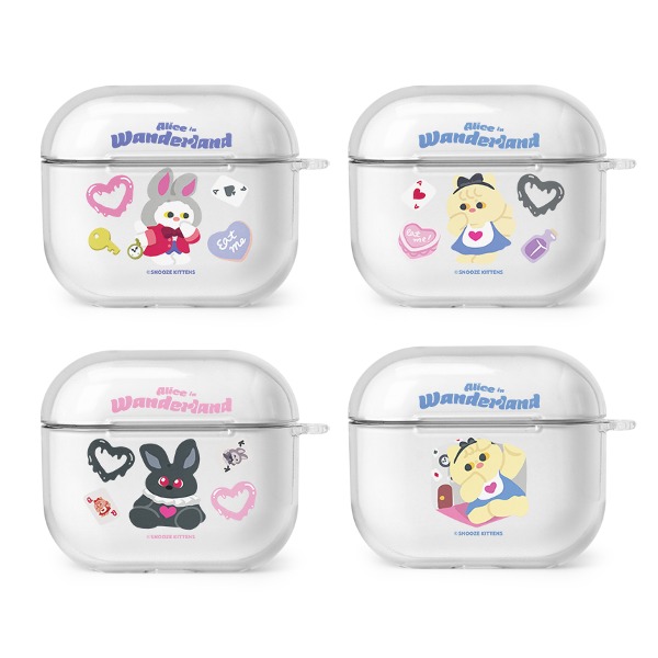 Snooze Kittens® Alice in Wonerland Airpods3 Clear Hard Case 4 types