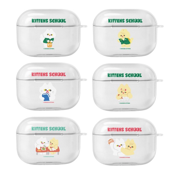 Snooze Kittens® Kittens School Airpods Pro Clear Hard Case 6 types
