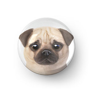 Puggie the Pug Dog Acrylic Dome Tok