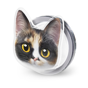 Mayo the Tricolor cat Face Acrylic Magnet Tok (for MagSafe)