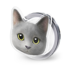 Woori the Russian Blue Face Acrylic Magnet Tok (for MagSafe)