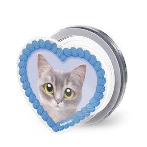 Leo the Abyssinian Blue Cat MyHeart Acrylic Magnet Tok (for MagSafe)