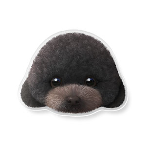 Choco the Black Poodle Face Acrylic Tok