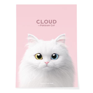 Cloud the Persian Cat Art Poster