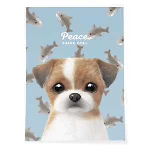 Peace the Shih Tzu’s Shark Doll Art Poster