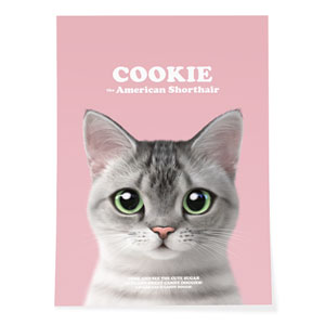 Cookie the American Shorthair Retro Art Poster