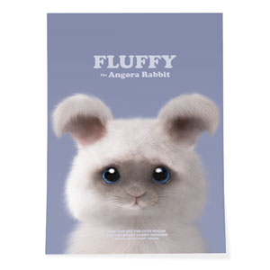 Fluffy the Angora Rabbit Retro Art Poster